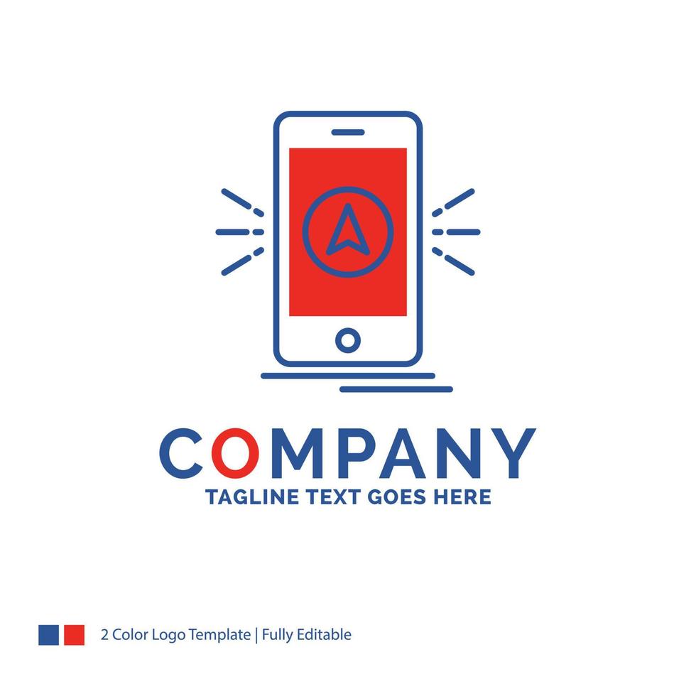 création de logo de nom de société pour la navigation. application. camping. GPS. emplacement. conception de nom de marque bleu et rouge avec place pour le slogan. modèle de logo créatif abstrait pour petites et grandes entreprises. vecteur