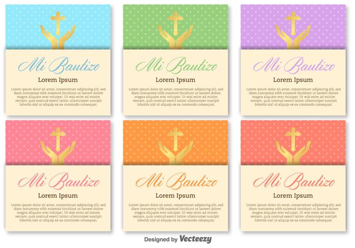 Bautizo vector invitations template vierge