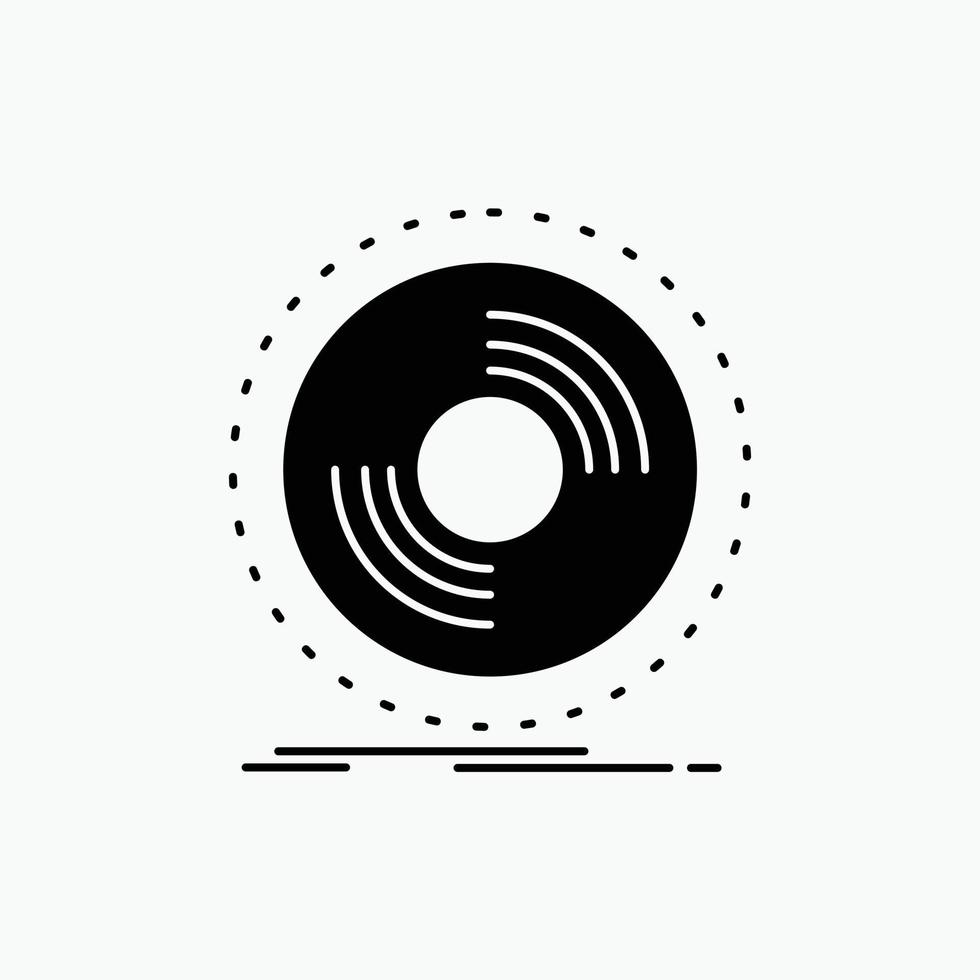 disque. dj. phonographe. enregistrement. icône de glyphe de vinyle. illustration vectorielle isolée vecteur