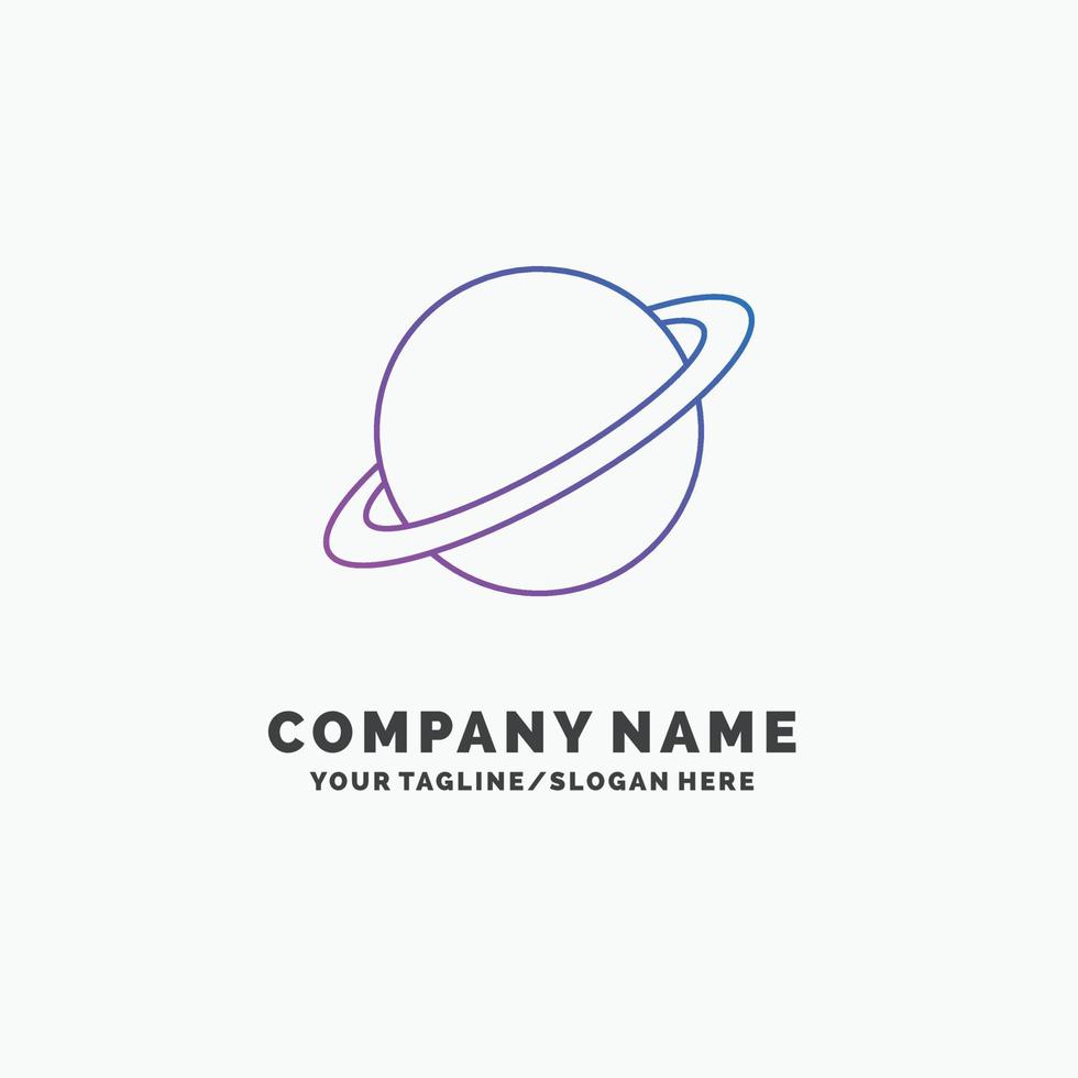 planète. espace. lune. drapeau. modèle de logo d'entreprise mars violet. place pour le slogan vecteur