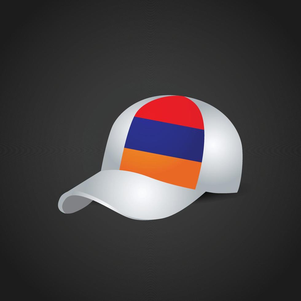 drapeau arménien imprimé sur la casquette vecteur