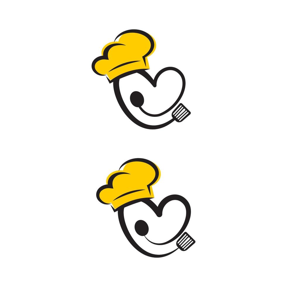 modèle de logo de chef de chapeau vecteur