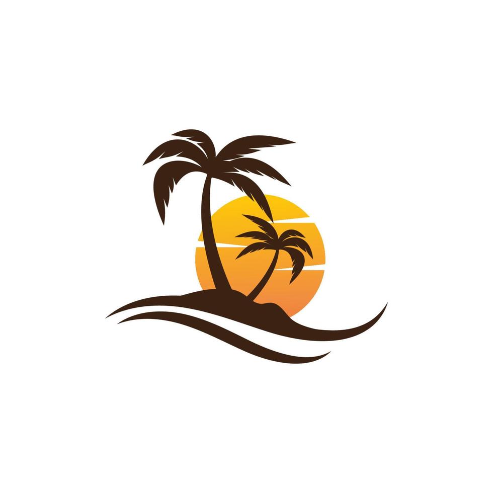illustration de conception d'icône de vecteur de plage d'été