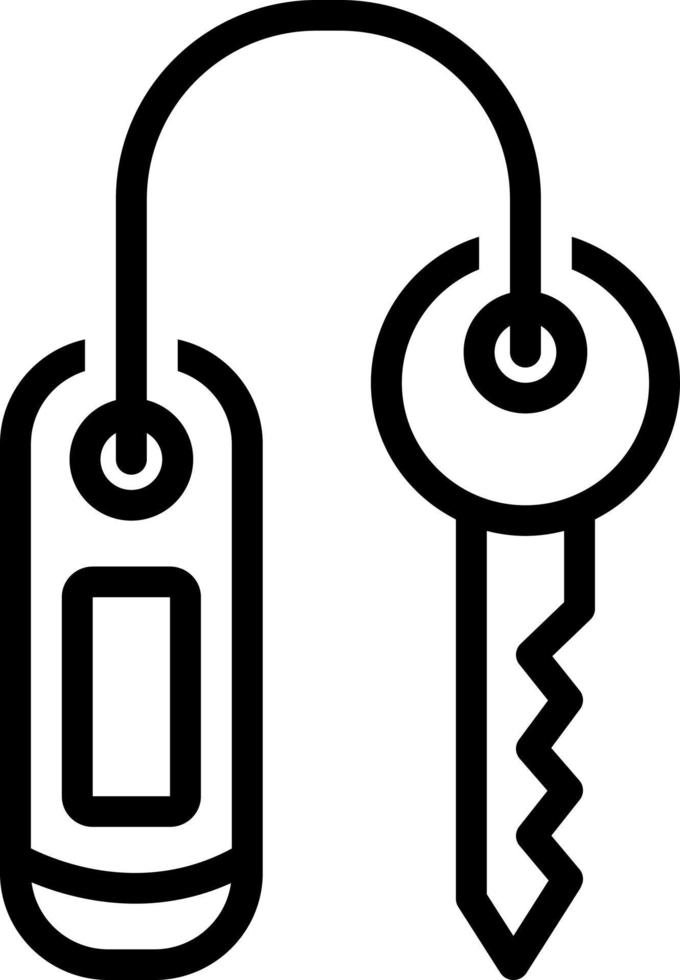 icône de ligne pour la clé de la chambre vecteur