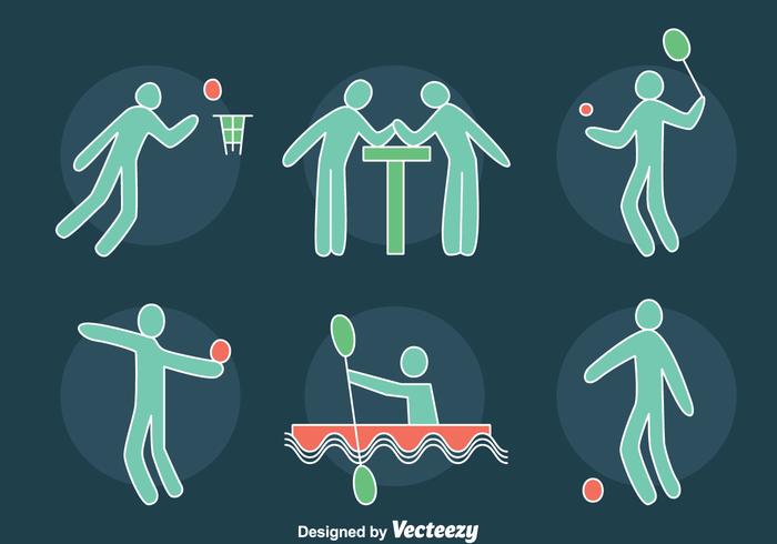 Vecteur d'icônes sportives dessinées à la main