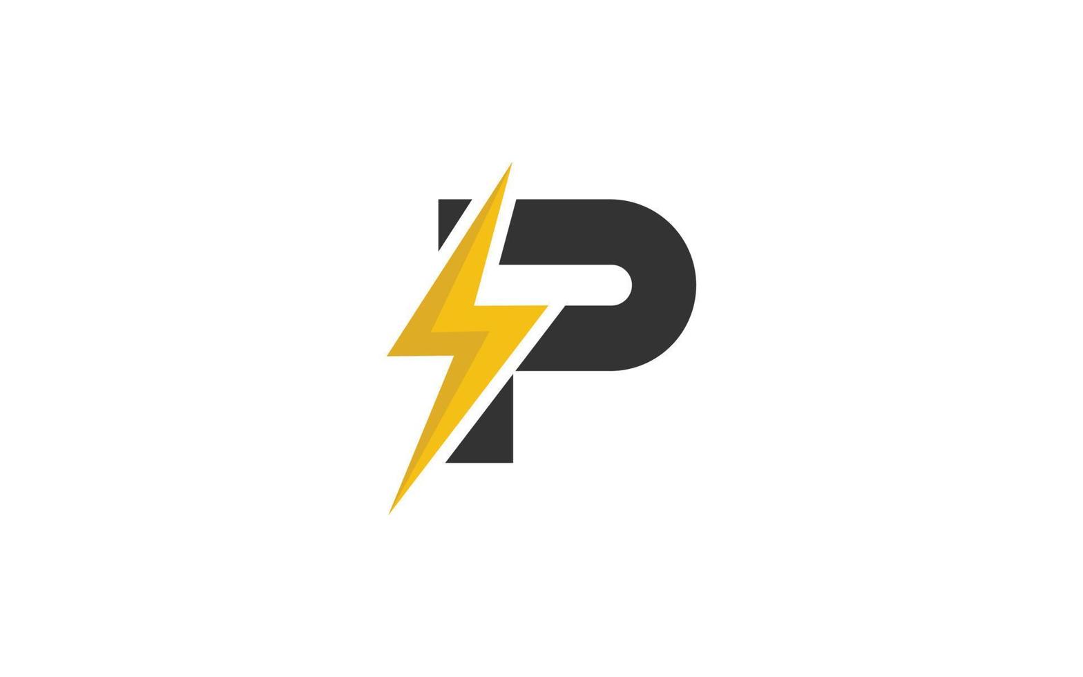 p logo vecteur d'énergie pour la société d'identité. illustration vectorielle de modèle de tonnerre de lettre initiale pour votre marque.