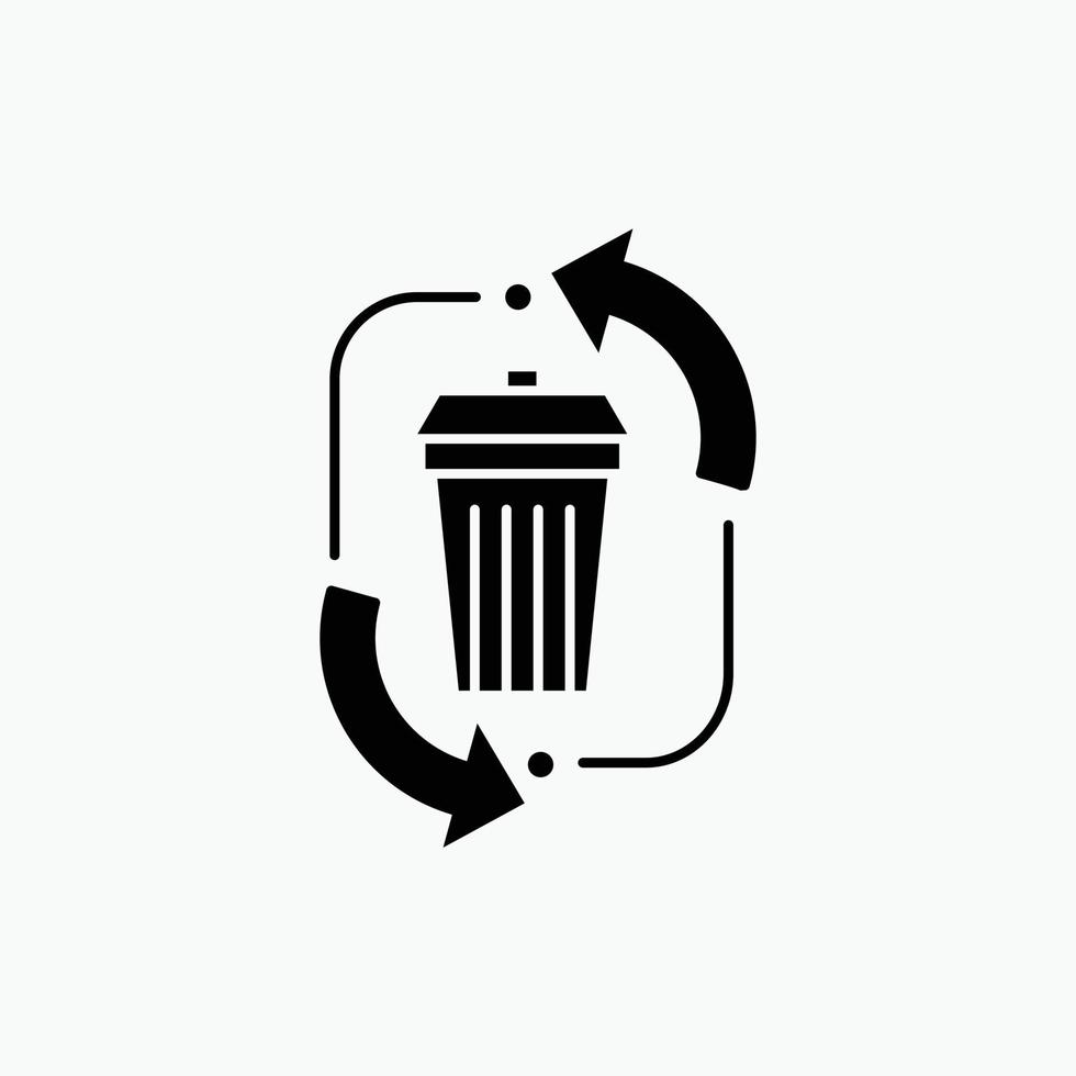 déchets. disposition. des ordures. la gestion. icône de glyphe de recyclage. illustration vectorielle isolée vecteur