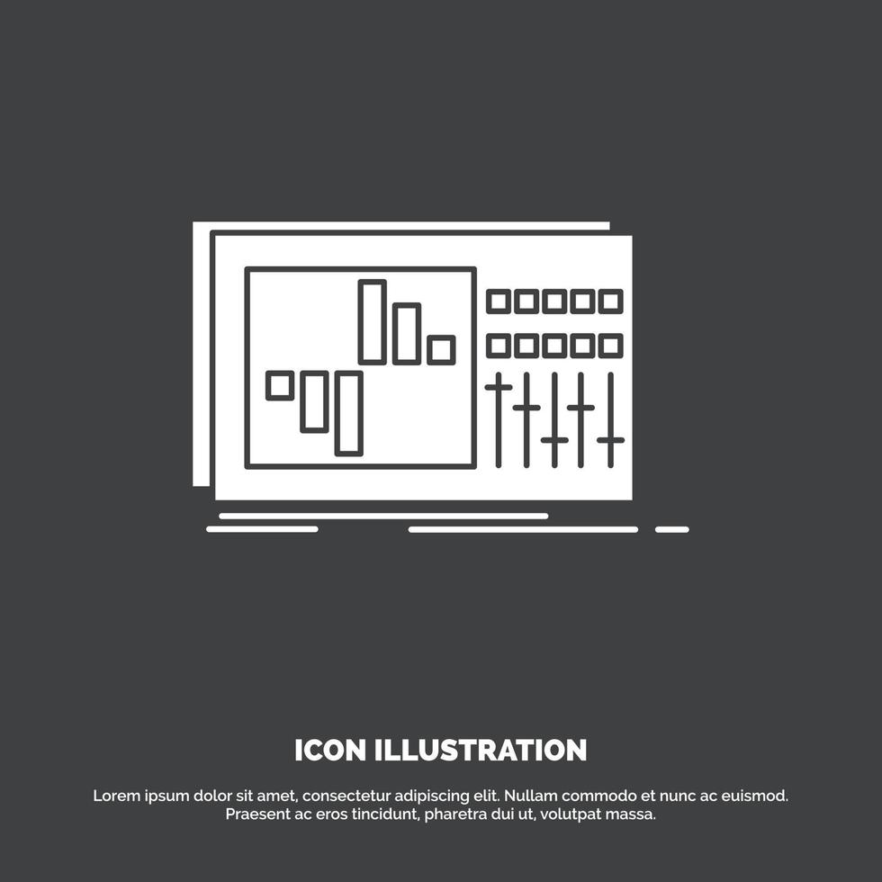 contrôler. égaliseur. égalisation. du son. icône de l'atelier. symbole de vecteur de glyphe pour ui et ux. site web ou application mobile