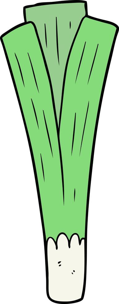 griffonnage dessin animé poireau vecteur