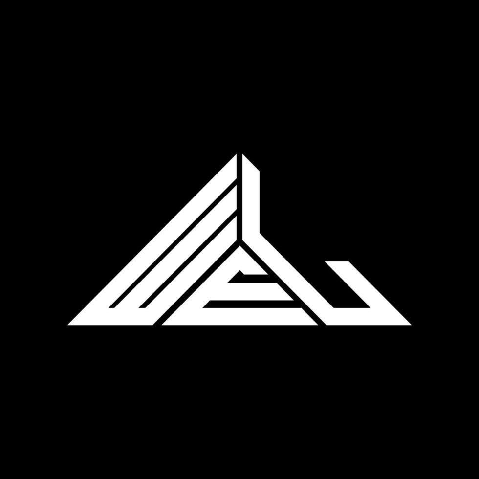 création de logo de lettre wel avec graphique vectoriel, logo wel simple et moderne en forme de triangle. vecteur