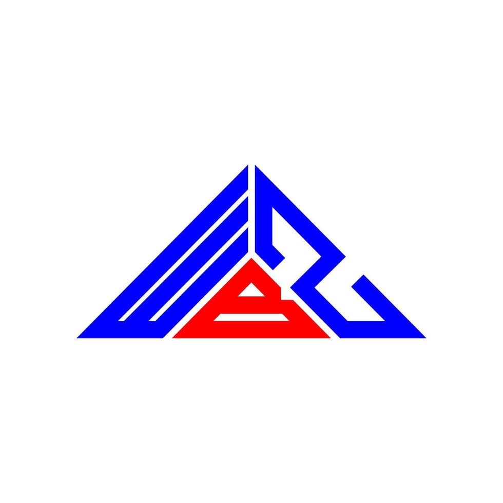 conception créative du logo wbz letter avec graphique vectoriel, logo wbz simple et moderne en forme de triangle. vecteur