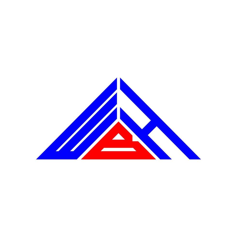 conception créative du logo wbh letter avec graphique vectoriel, logo wbh simple et moderne en forme de triangle. vecteur