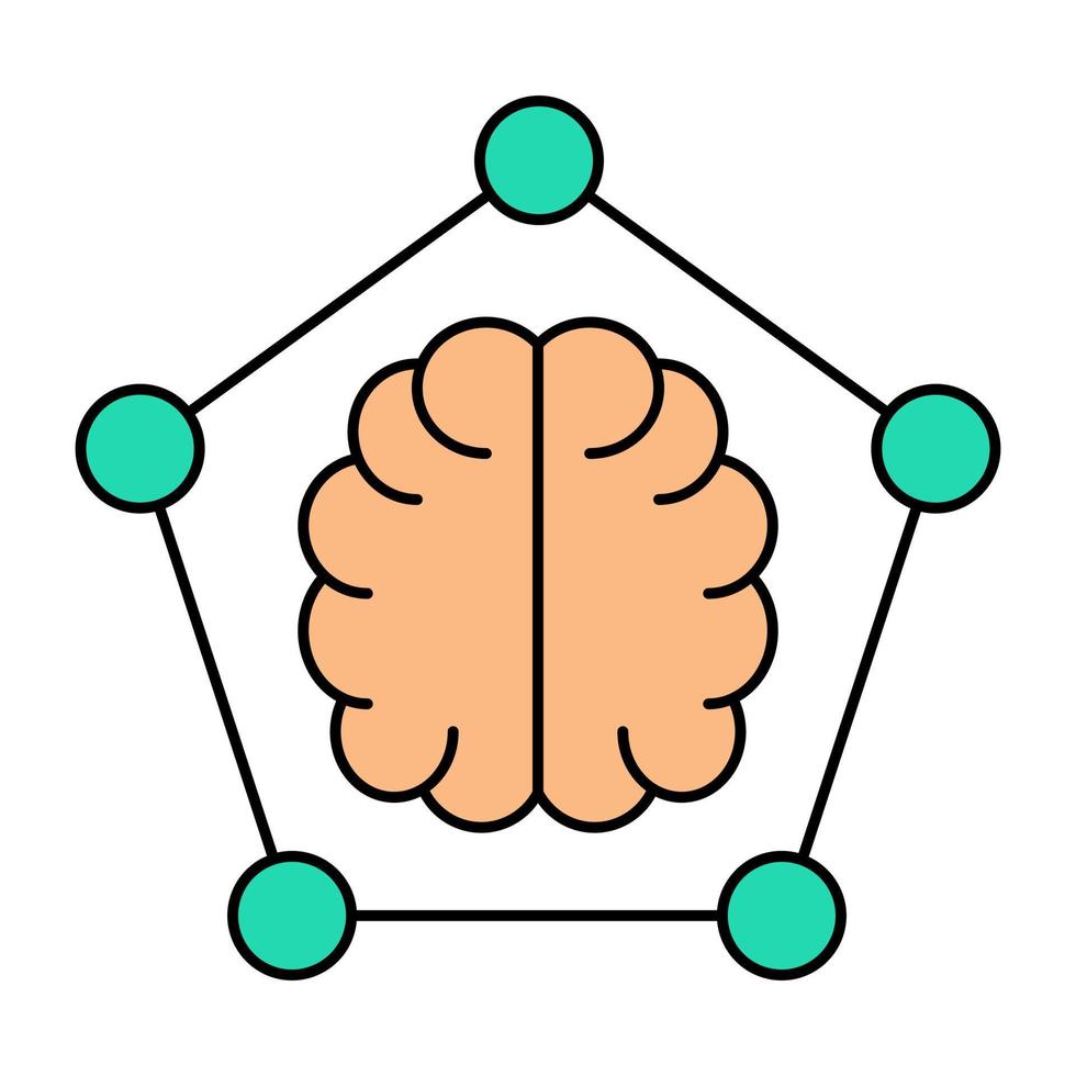 conception de vecteur à la mode du cerveau