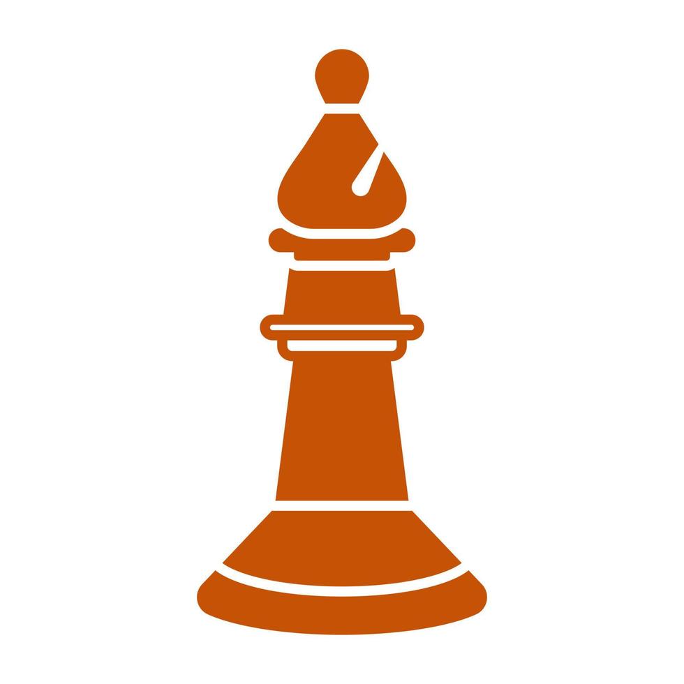 évêque pièce d'échecs icône de couleur vectorielle plate pour les applications ou les sites Web vecteur