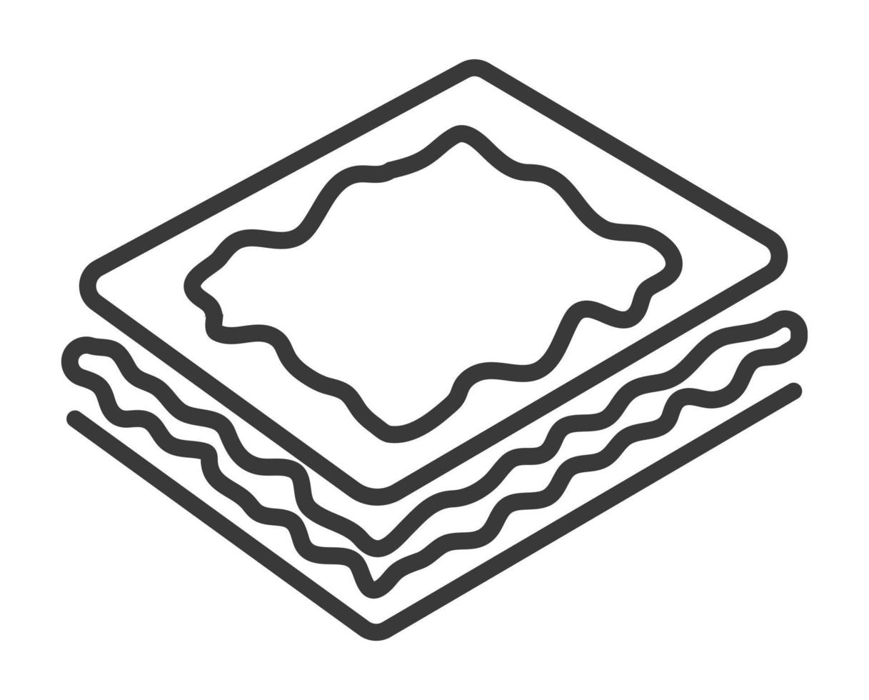 pâte feuilletée ou feuille de pâtisserie pains icône vectorielle d'art en ligne pour les applications et les sites Web vecteur