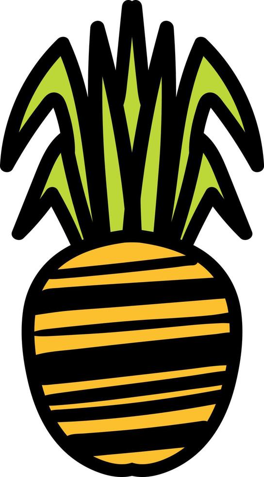ananas mûr illustration vectorielle dessinés à la main vecteur
