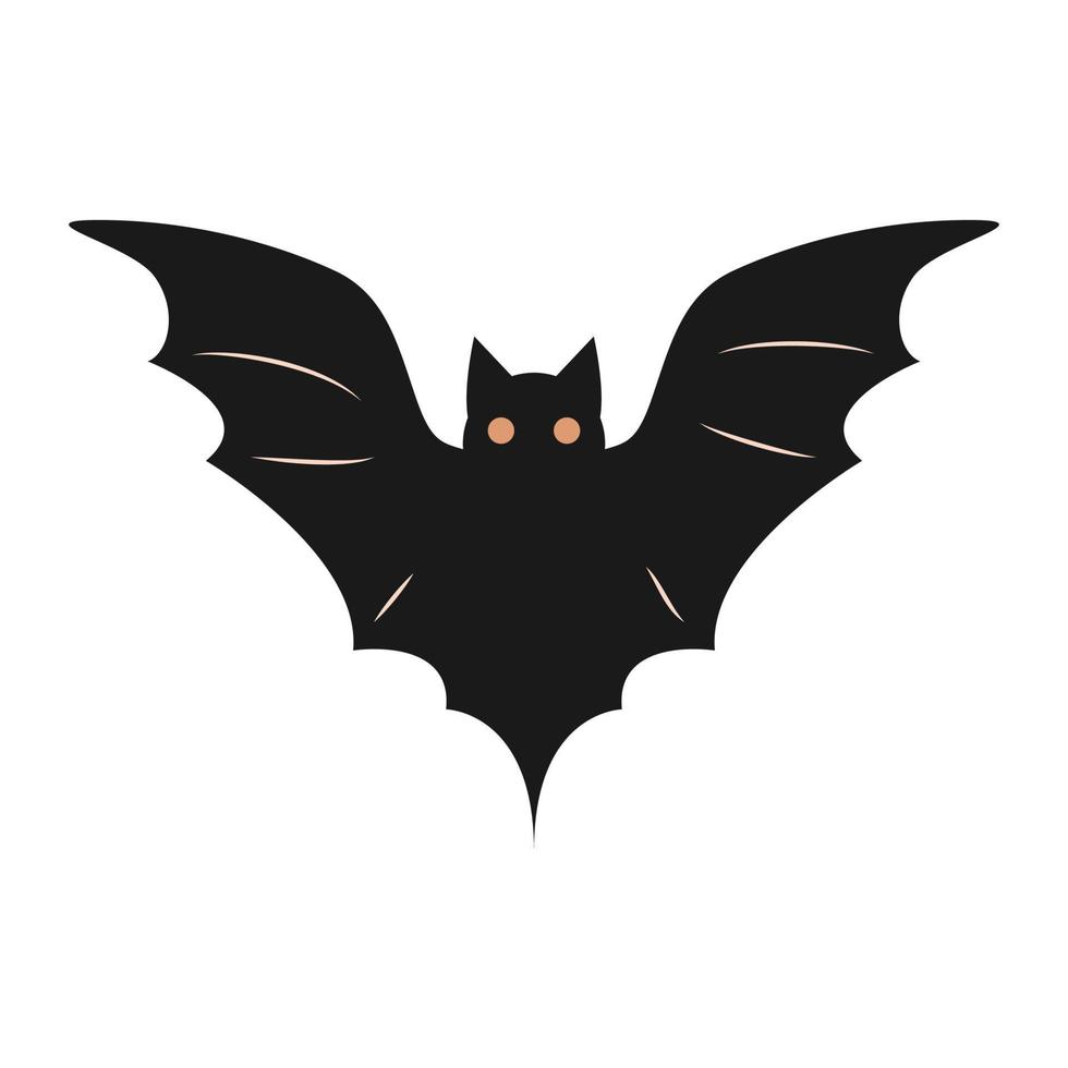 silhouette de chauve-souris noire sur fond blanc. illustration vectorielle vecteur