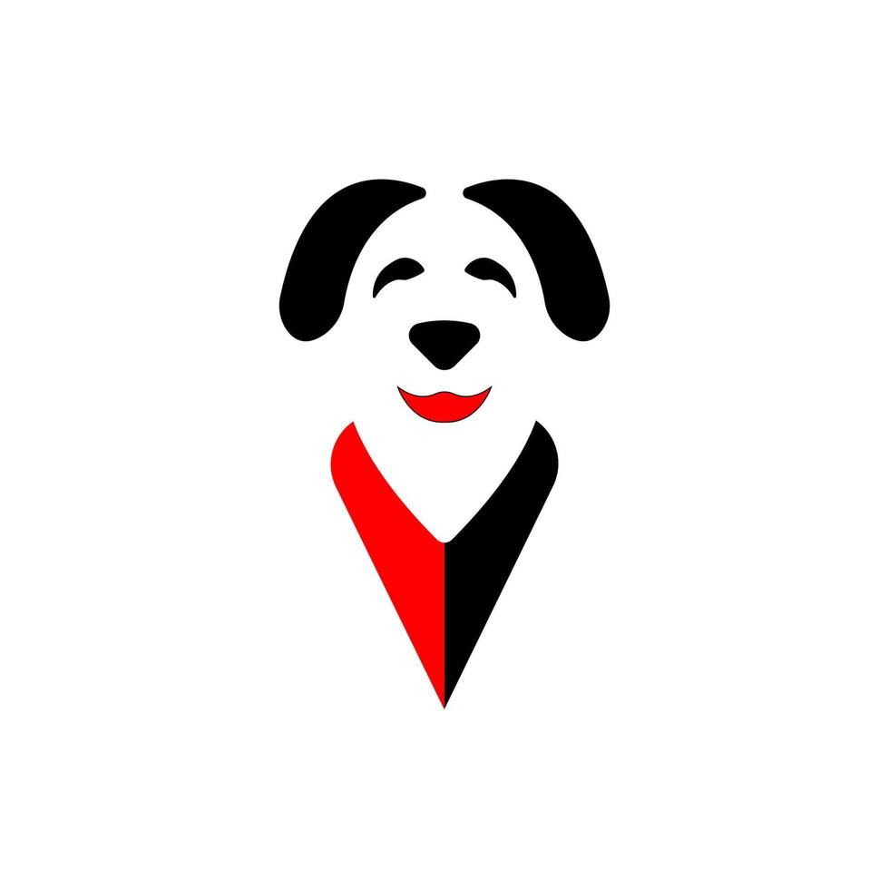 tête de chien avec une icône de tissu attaché vecteur