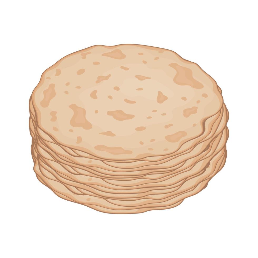 pile de crêpes, illustration de style dessin animé isolé de vecteur de couleur