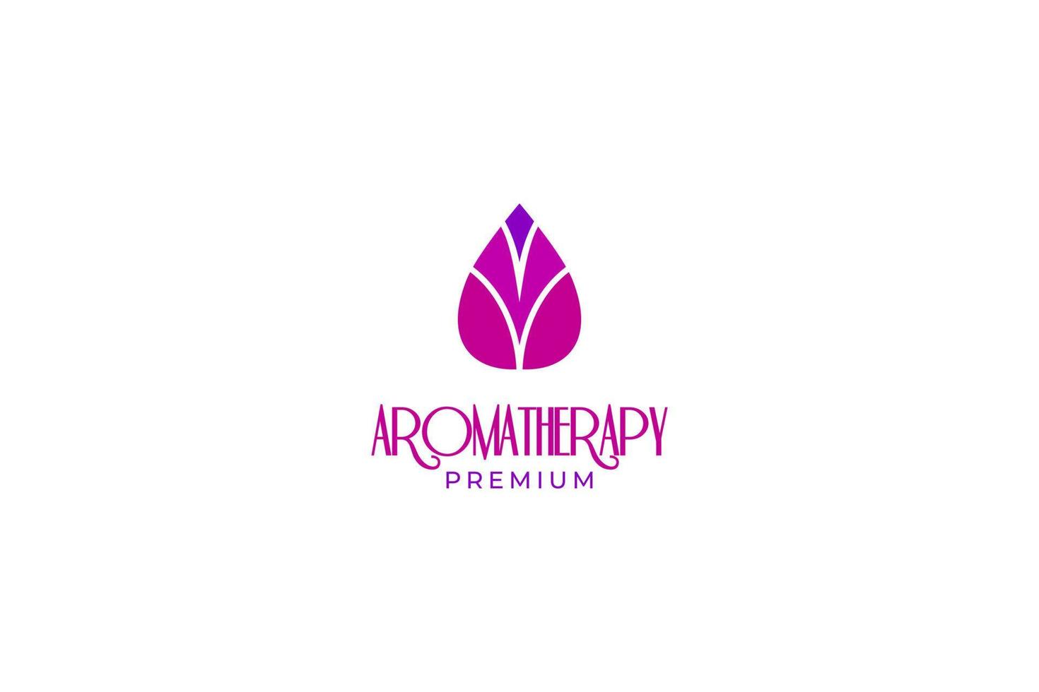 illustration de modèle vectoriel de conception de logo d'aromathérapie naturelle plate