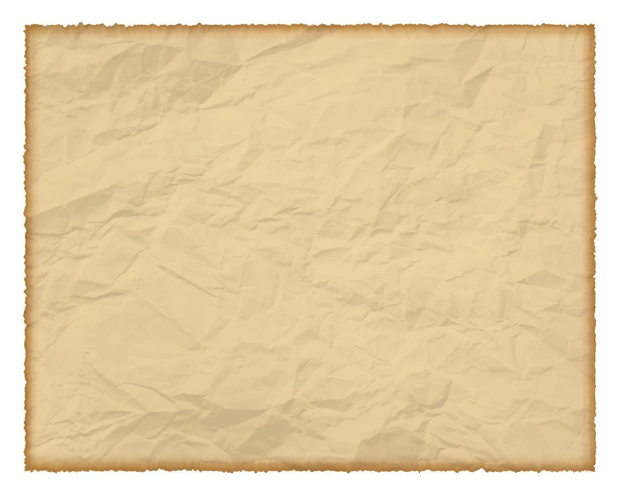 vieux papier avec bords brûlés isolé sur fond blanc avec place pour votre texte. illustration vectorielle vecteur