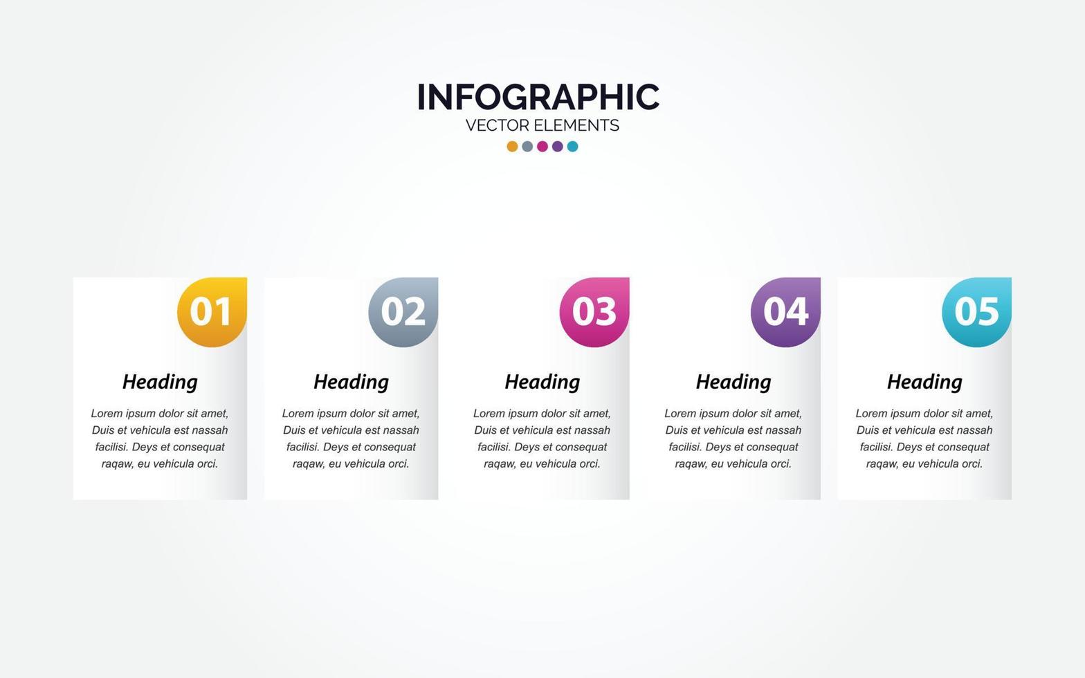 modèle d'infographie horizontale d'entreprise de présentation avec 5 options vecteur