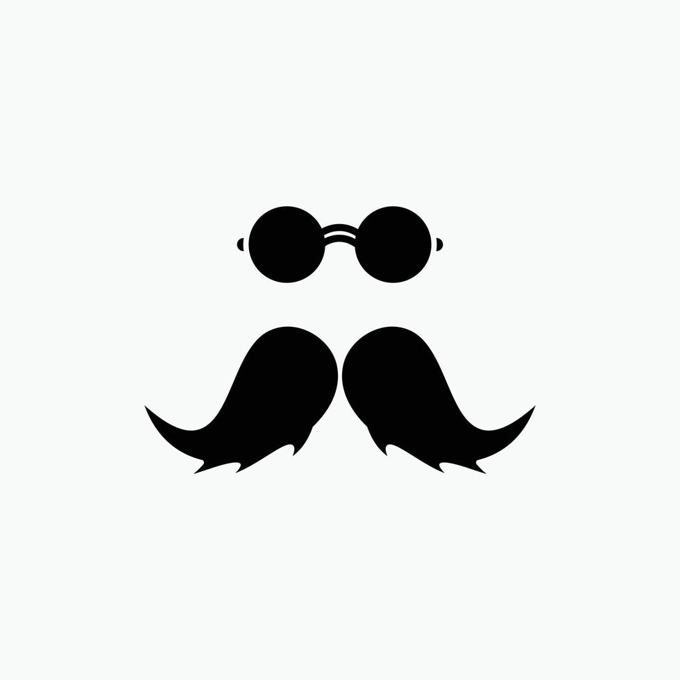moustache. branché. movember. Masculin. icône de glyphe d'hommes. illustration vectorielle isolée vecteur