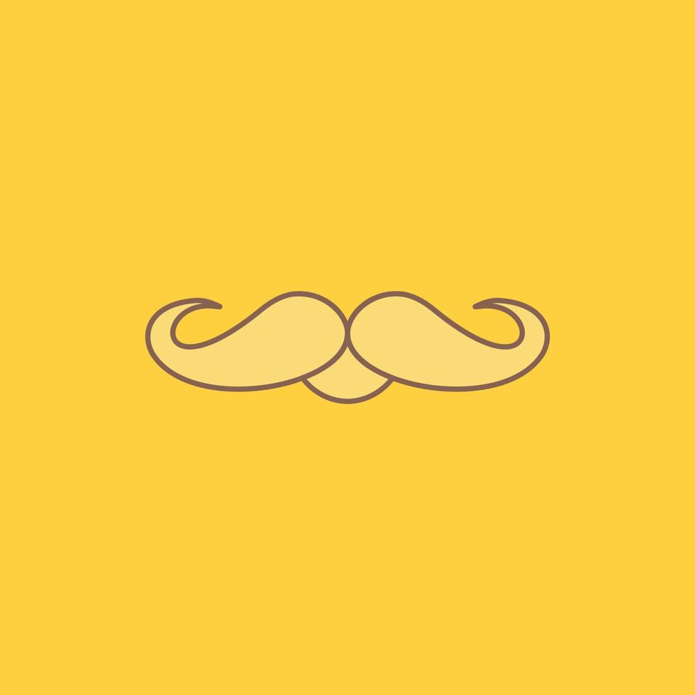 moustache. branché. movember. Masculin. icône remplie de ligne plate hommes. beau bouton logo sur fond jaune pour ui et ux. site web ou application mobile vecteur
