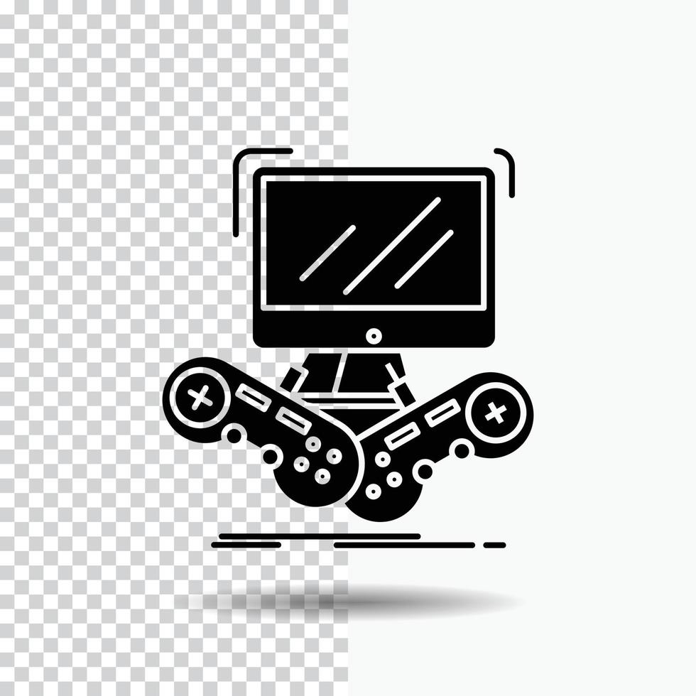 Jeu. jeu. l'Internet. multijoueur. icône de glyphe en ligne sur fond transparent. icône noire vecteur