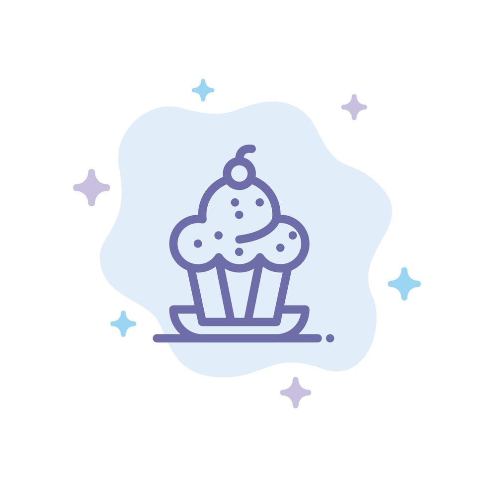 gâteau dessert muffin sweet thanksgiving icône bleue sur fond de nuage abstrait vecteur