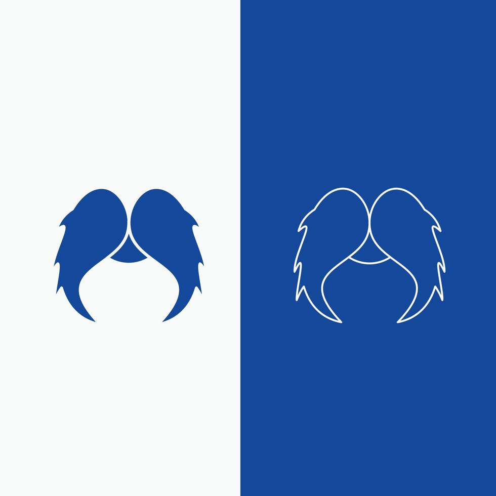 moustache. branché. movember. Masculin. ligne d'hommes et bouton web glyphe en bannière verticale de couleur bleue pour ui et ux. site web ou application mobile vecteur