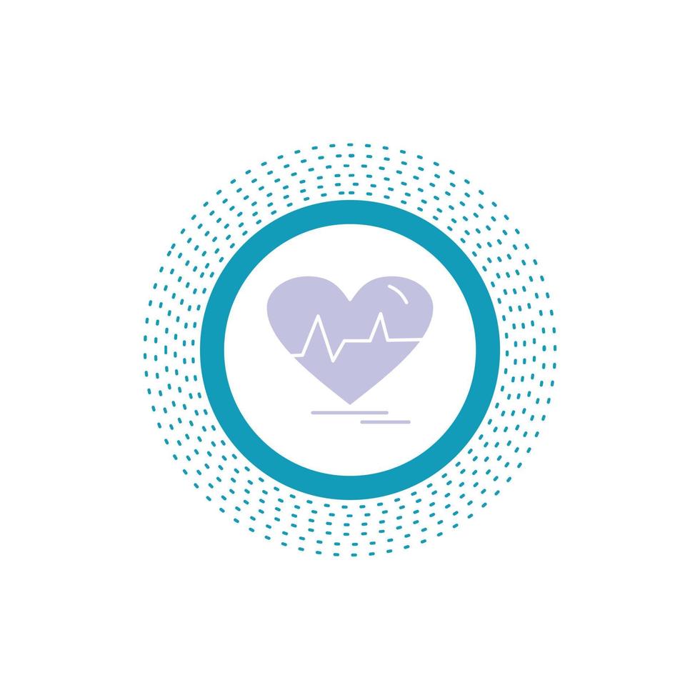 ECG. cœur. battement de coeur. impulsion. battre l'icône de glyphe. illustration vectorielle isolée vecteur