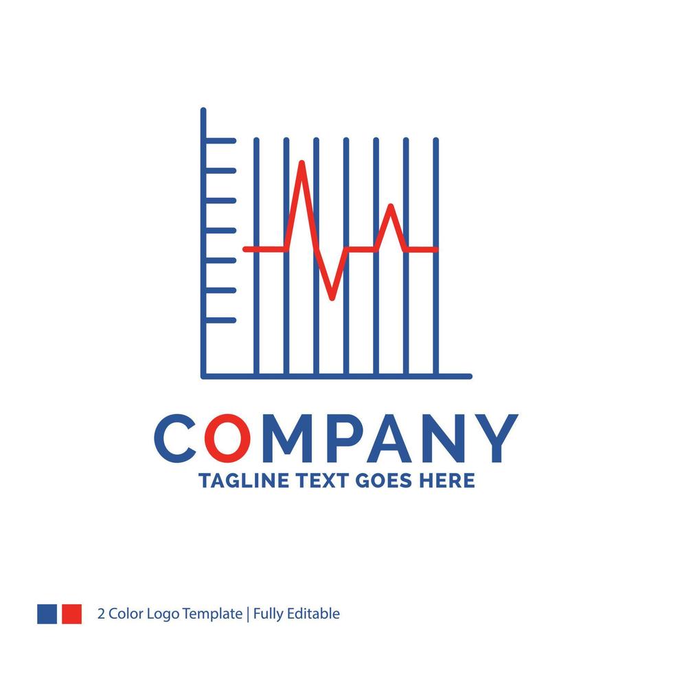 création de logo de nom d'entreprise pour le progrès. rapport. statistiques. patient. récupération. conception de nom de marque bleu et rouge avec place pour le slogan. modèle de logo créatif abstrait pour petites et grandes entreprises. vecteur