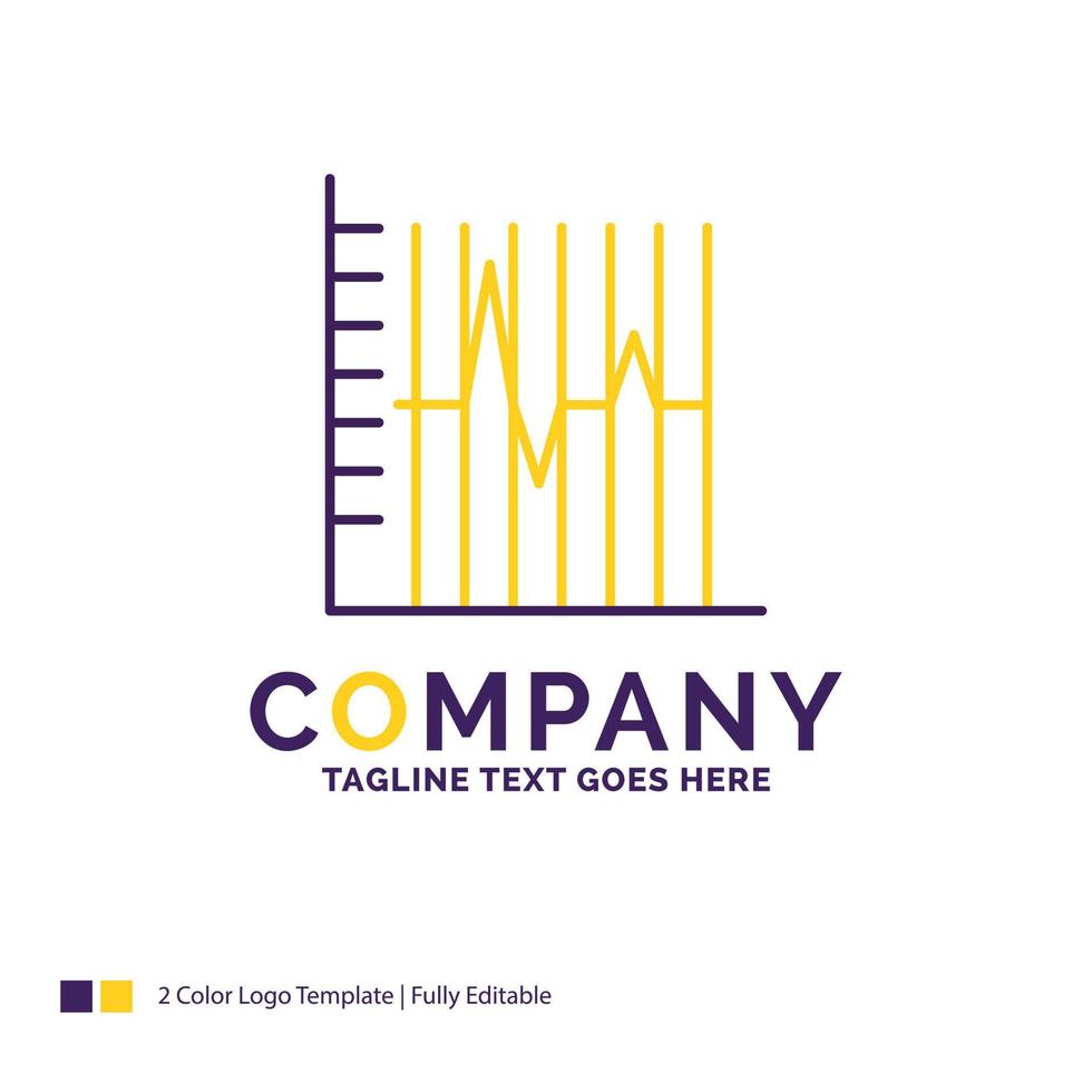 création de logo de nom d'entreprise pour le progrès. rapport. statistiques. patient. récupération. conception de nom de marque violet et jaune avec place pour le slogan. modèle de logo créatif pour petites et grandes entreprises. vecteur