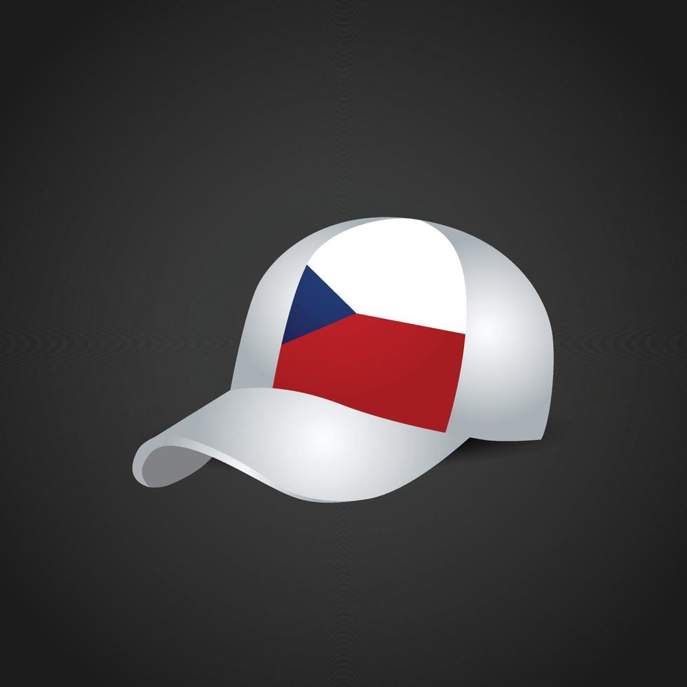 drapeau de la république tchèque sur la casquette vecteur