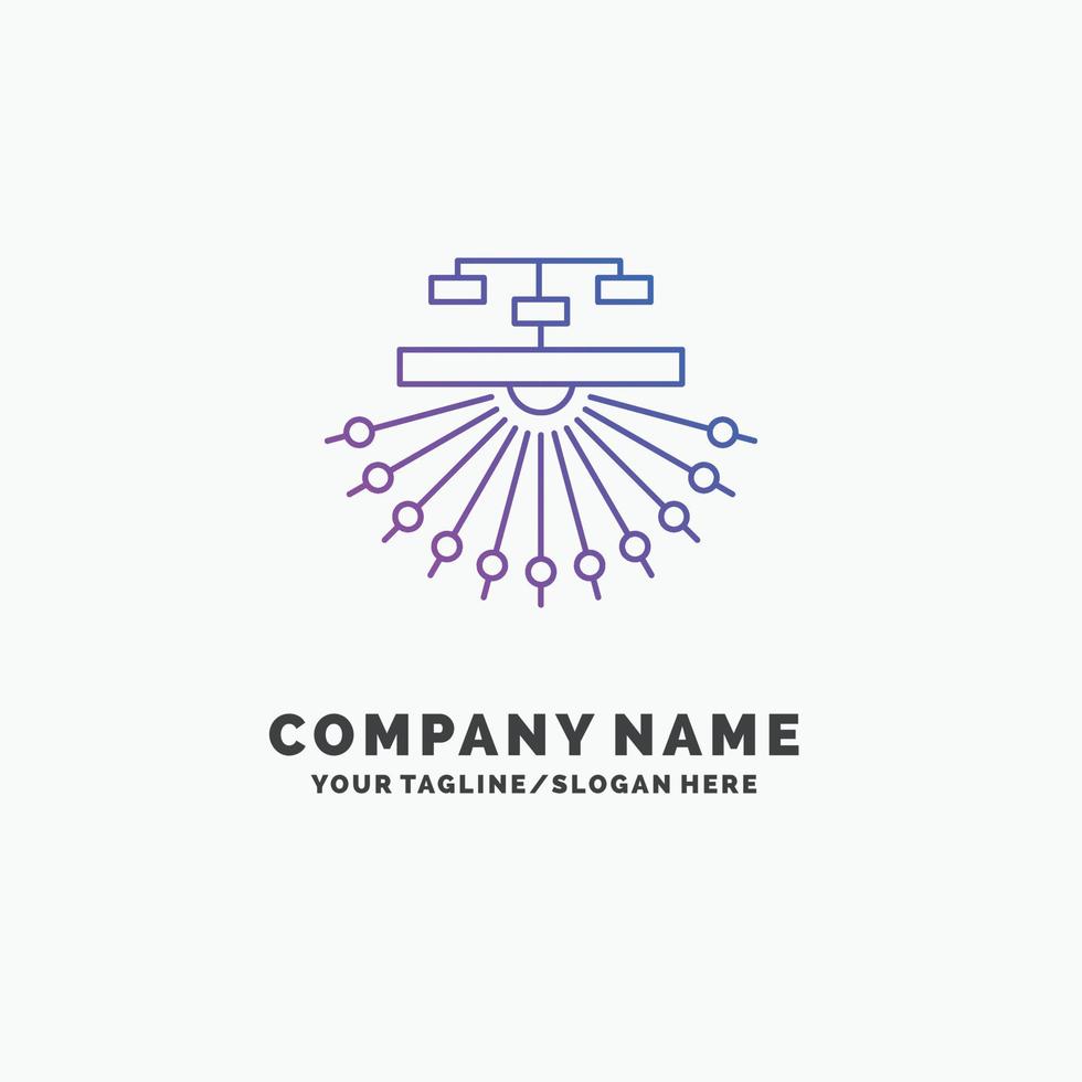 optimisation. placer. placer. structure. modèle de logo d'entreprise web violet. place pour le slogan vecteur