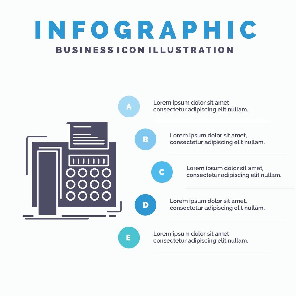 fax. message. Téléphone. télécopie. modèle d'infographie de communication pour le site Web et la présentation. icône grise de glyphe avec illustration vectorielle de style infographique bleu. vecteur