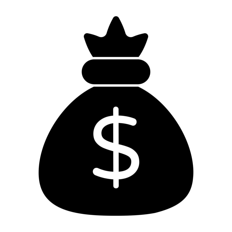 icône du design tendance du sac d'argent vecteur