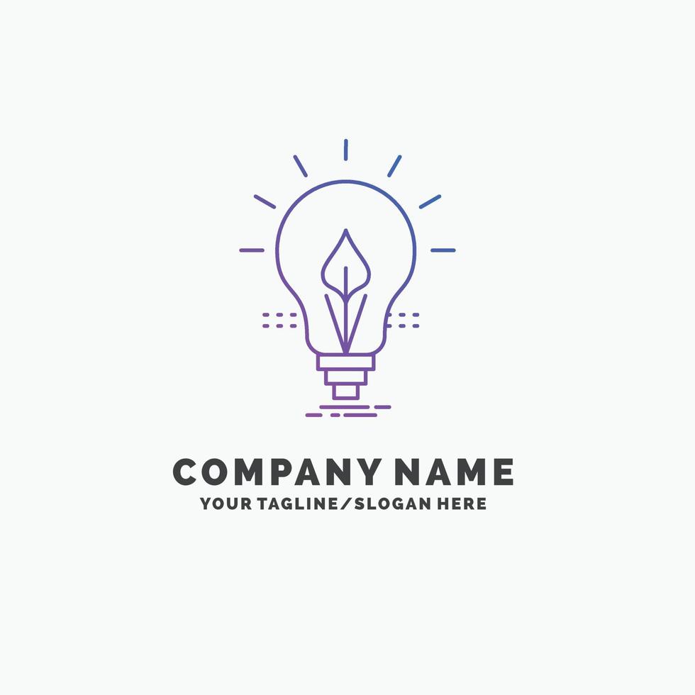 ampoule. idée. électricité. énergie. modèle de logo d'entreprise violet clair. place pour le slogan vecteur