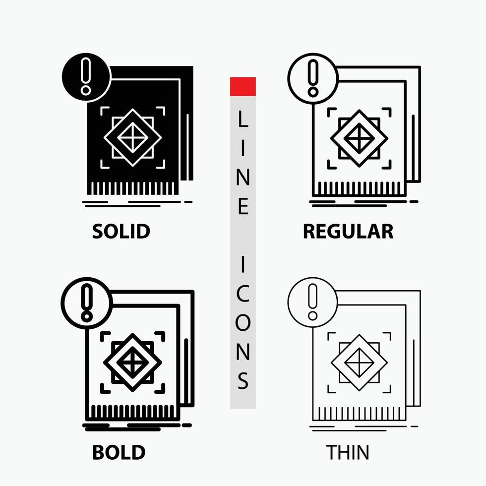 structure. la norme. Infrastructure. informations. icône d'alerte mince. habituel. ligne en gras et style de glyphe. illustration vectorielle vecteur