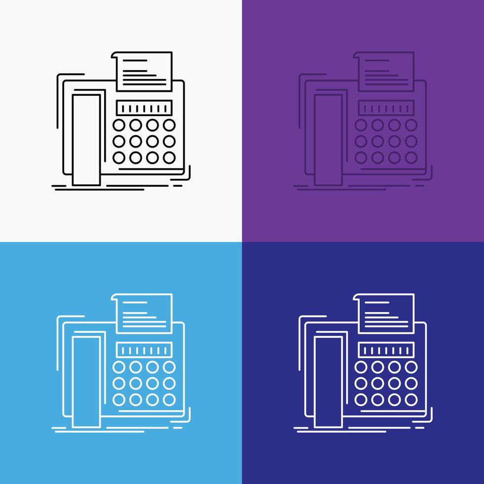 fax. message. Téléphone. télécopie. icône de communication sur divers arrière-plans. conception de style de ligne. conçu pour le web et l'application. illustration vectorielle eps 10 vecteur