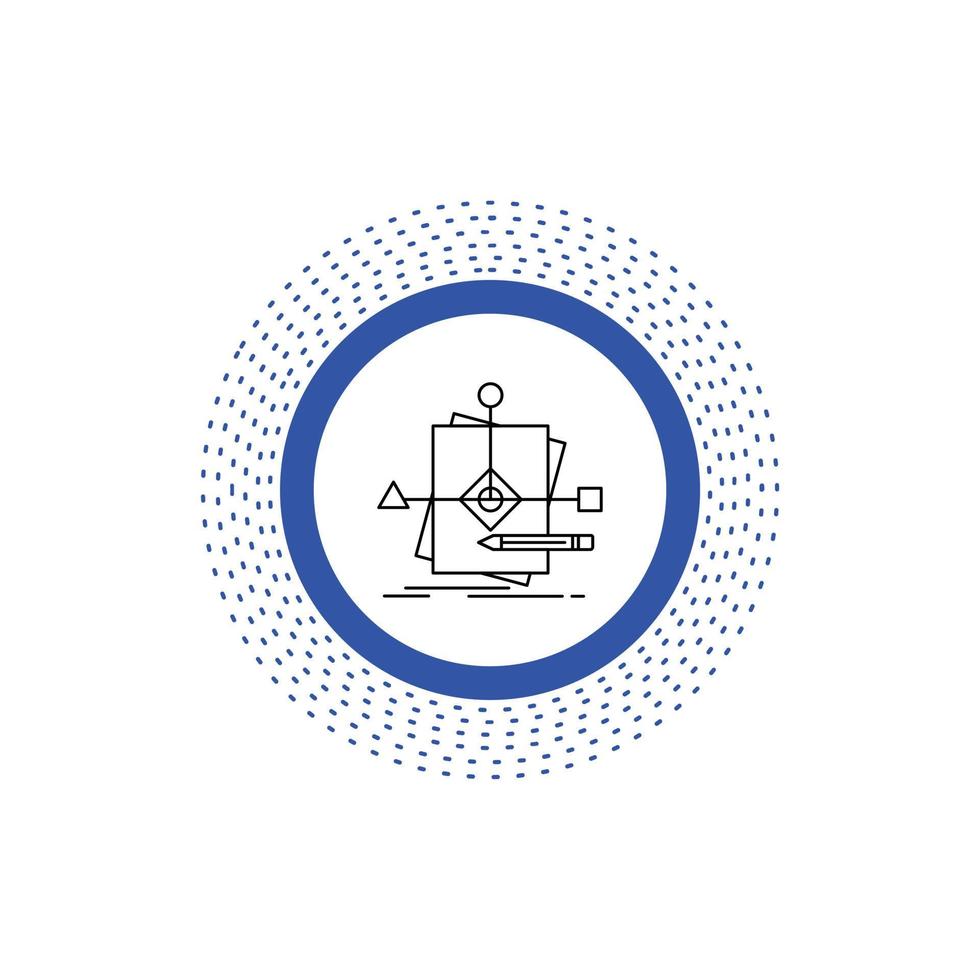 algorithme. Entreprise. prévision. motif. icône de ligne de plan. illustration vectorielle isolée vecteur