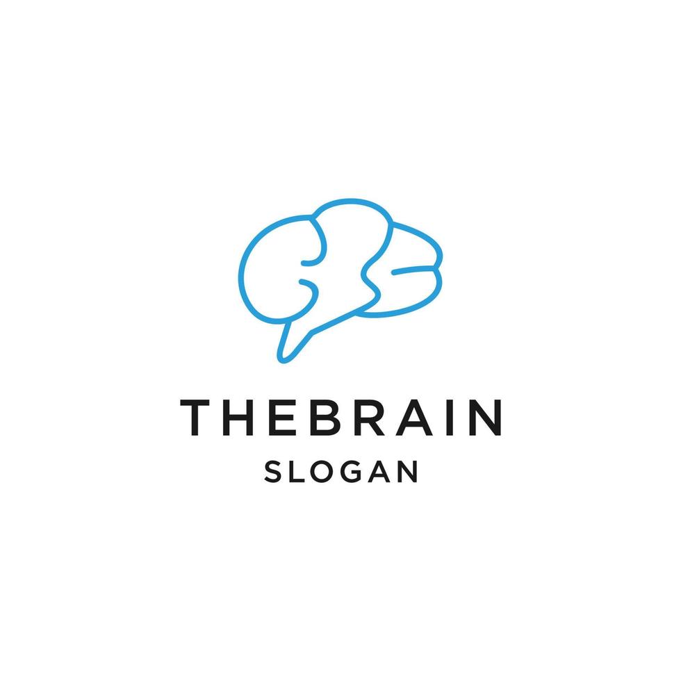 cerveau contour ligne art monoline logo vecteur icône
