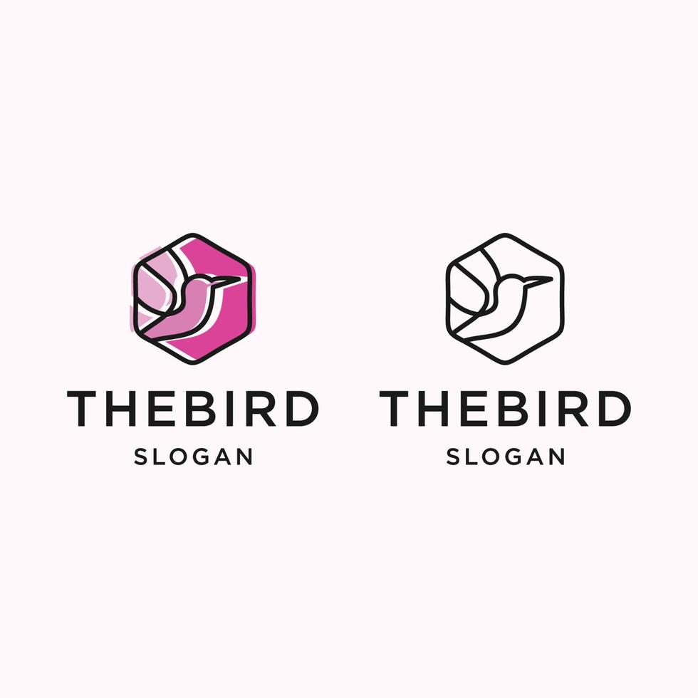 l'illustration vectorielle du modèle de conception d'icône de logo d'oiseau vecteur
