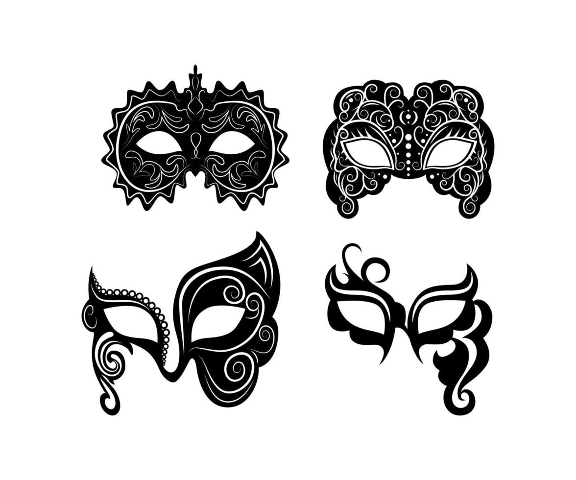 masques de carnaval noirs vecteur