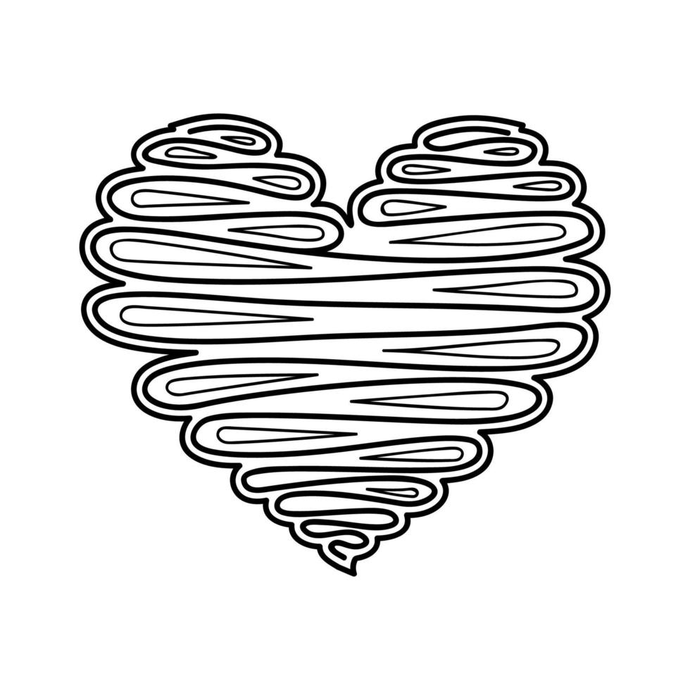 illustration de coeur abstrait dans un style d'encre d'art vecteur