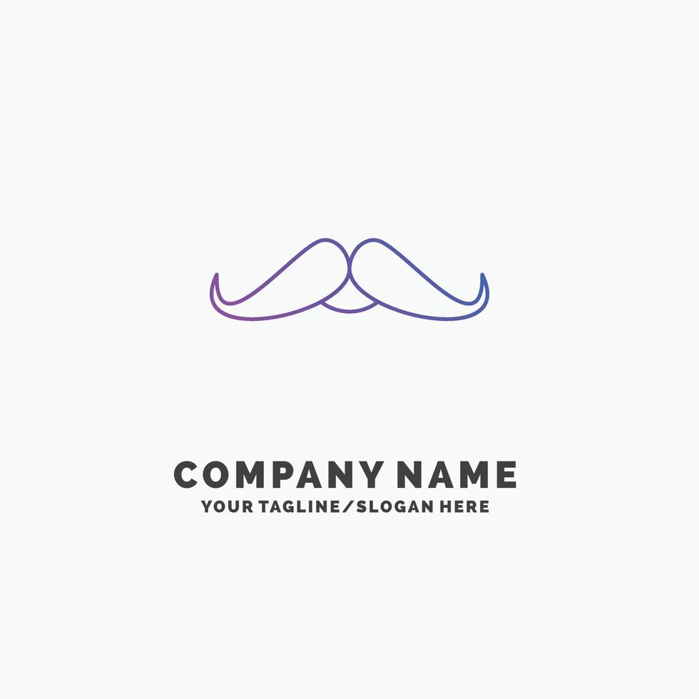 moustache. branché. movember. Masculin. modèle de logo d'entreprise violet hommes. place pour le slogan vecteur