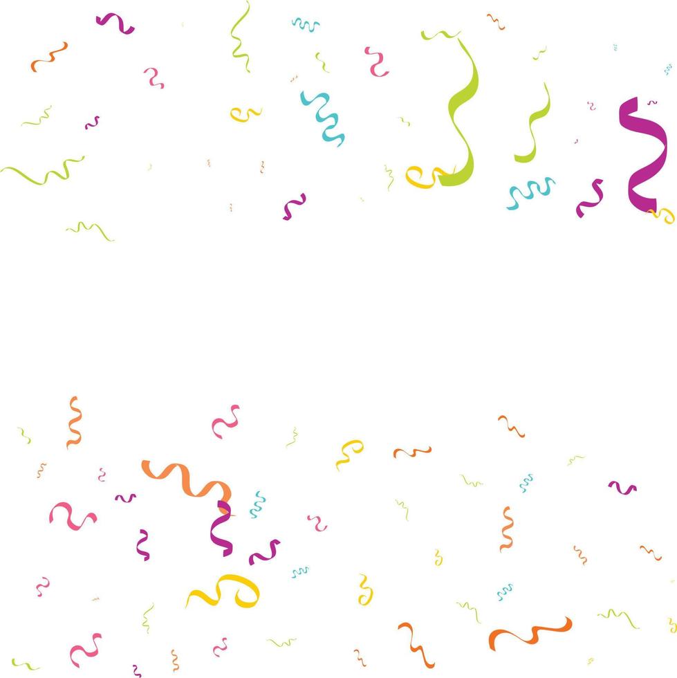 confettis colorés. illustration vectorielle festive de confettis brillants tombant isolés sur fond blanc transparent. élément de guirlande décorative de vacances pour la conception vecteur