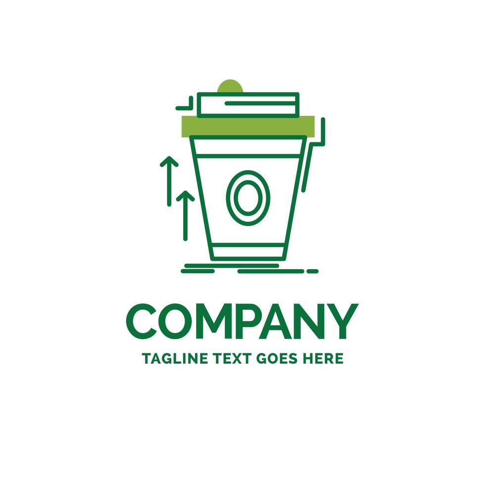 produit. promo. café. Coupe. modèle de logo d'entreprise plat de marketing de marque. conception de marque verte créative. vecteur