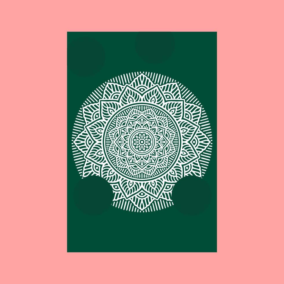 fond orné de mandala de luxe pour la couverture du livre d'invitation de mariage avec style d'élément de mandala vecteur